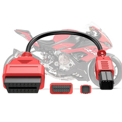 Autel six-pin OBD2 cable motorcycle connector shows durable build for fast diagnostics