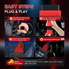 Autel six-pin to sixteen-pin bundle with secure lock-in connections