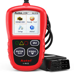 Autel AL319 DTC reading and clearing screen shows fault codes and status clearly.