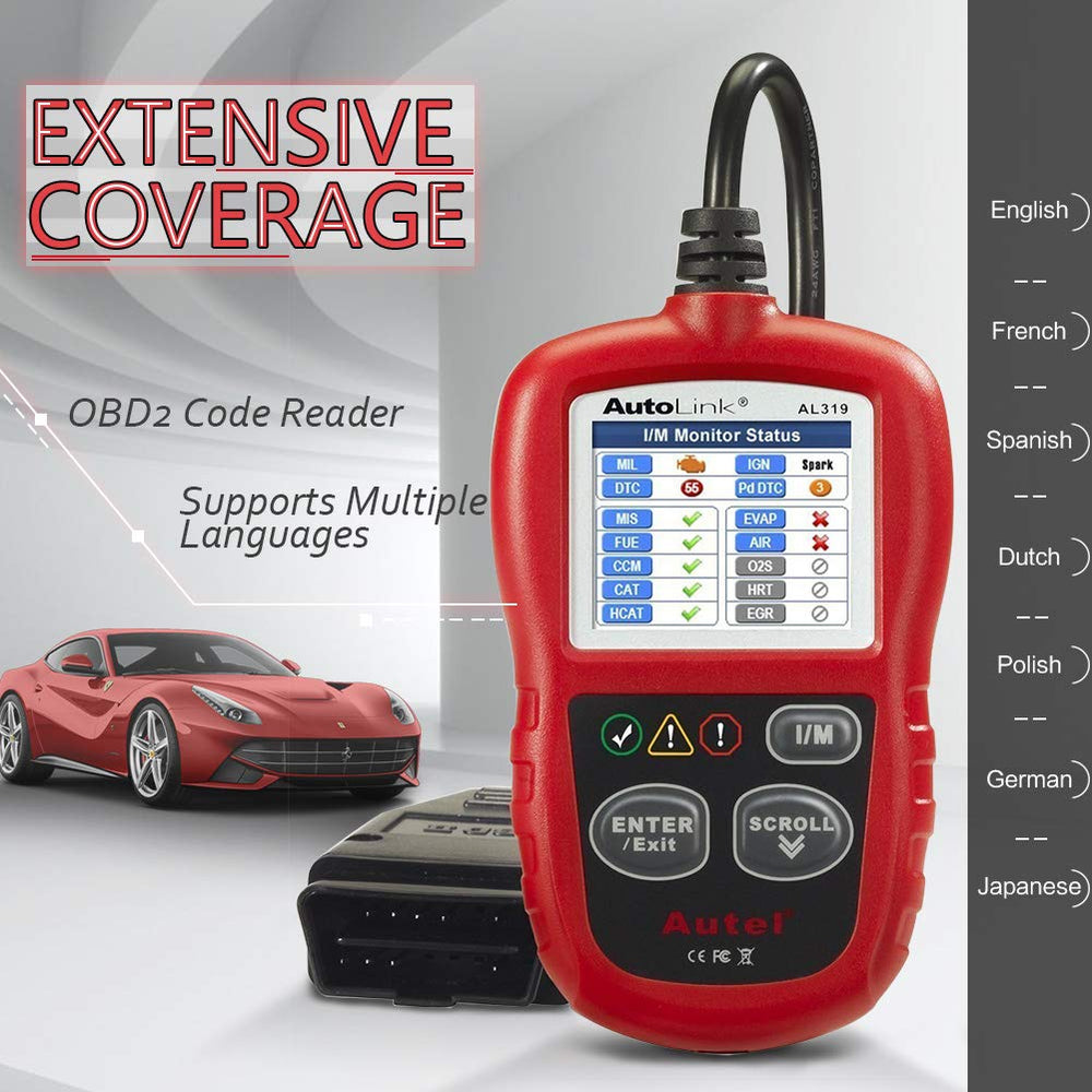 Autel AL319 handheld interface in hand for easy diagnostics
