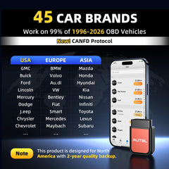 Autel AP2500E compact handheld tool fits in a glove box.