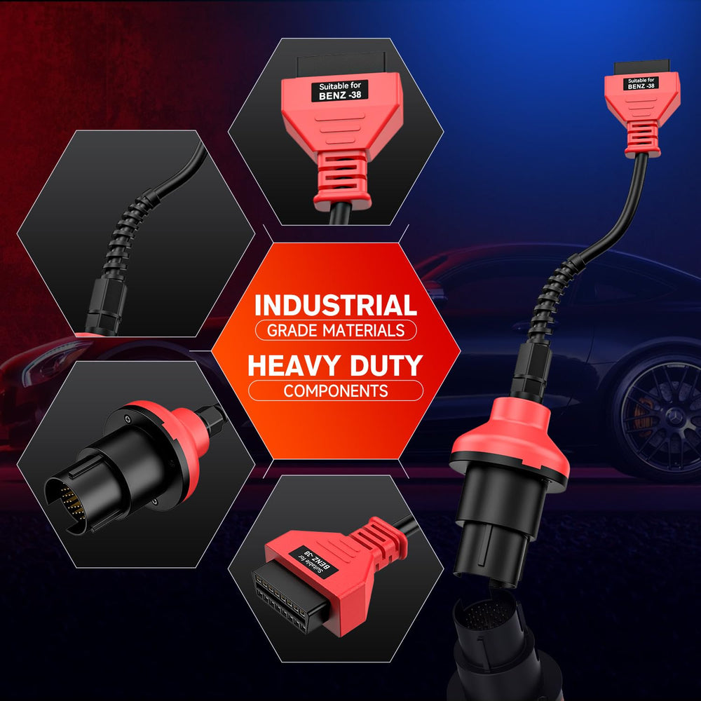 Autel keeps old Mercedes workflows feasible with the 38-to-16 pin adapter.