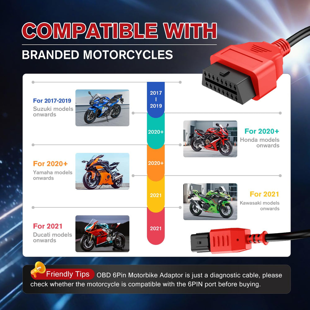 Autel euro5 six-pin OBD2 cable enabling CAN Bus and K-Line data