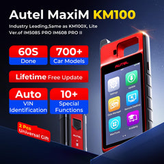 Autel KM100 guided workflow screen demonstrating a 60-second diagnosis