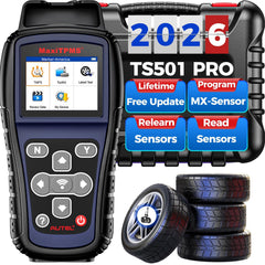 Autel MaxiTPMS TS501 PRO front panel for rapid TPMS programming.
