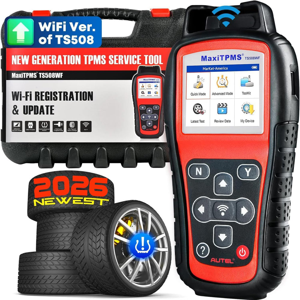 Autel MaxiTPMS TS508WF interface showing WiFi update for easy firmware upgrades