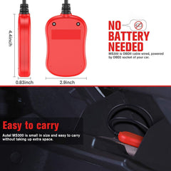 Autel MS300 compact handheld unit fits in a glove box.