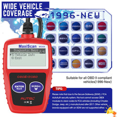 Autel MS309 reset capability helps turn off check engine light when appropriate.