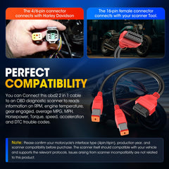 Autel CAN-bus shielded cable enables stable Harley diagnostics.