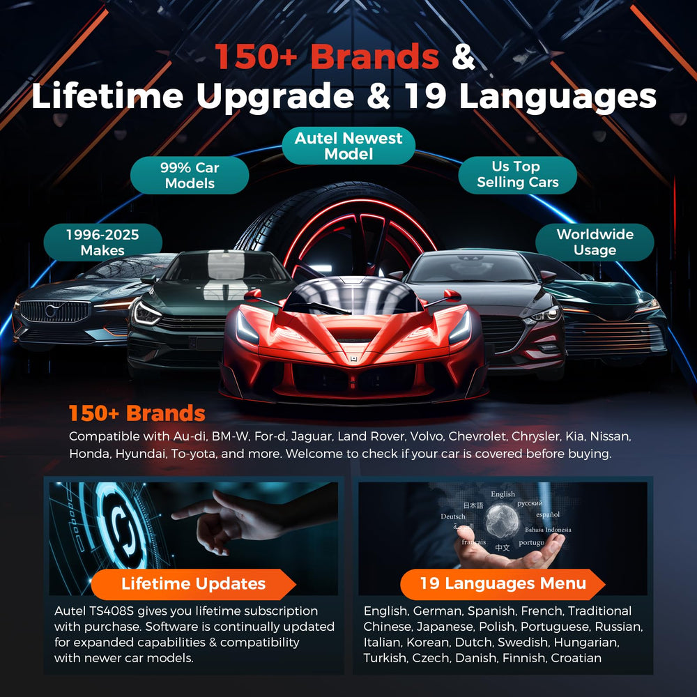 Autel TS408S lifetime updates icon highlighting ongoing software support.