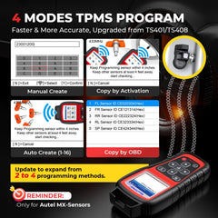 Autel TS508WF sensor-activation: wireless activation of TPMS sensors.