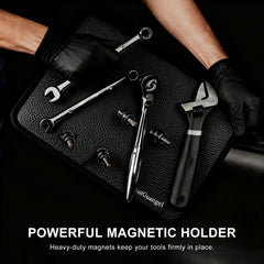 AutGuangel magnetic tool mat side profile highlights compact, durable workshop design.