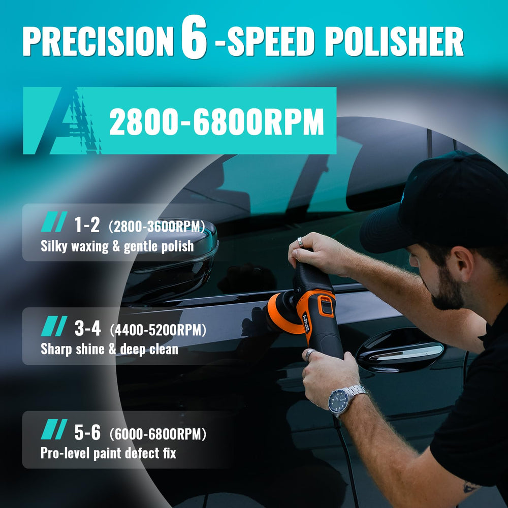 AUTIWOZ Mini Buffer Polisher 6-speed dial for tailored waxing and buffing