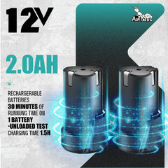 AUTIWOZ WS02 ships with two 2000mAh batteries for cordless convenience