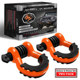 AUTMATCH D Ring Shackle 34 inch in orange and black for reliable off-road towing