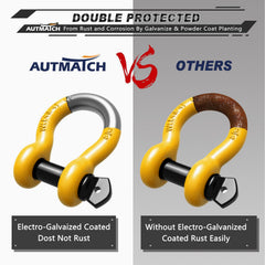 AUTMATCH D Ring Shackle recovery kit in action for ATVs, UTVs, and trucks