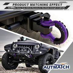 AUTMATCH heavy-duty off-road recovery shackle built for durability on rough terrain.