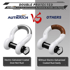 AUTMATCH recovery shackle fits ATV, UTV, trucks for strap and tow use.