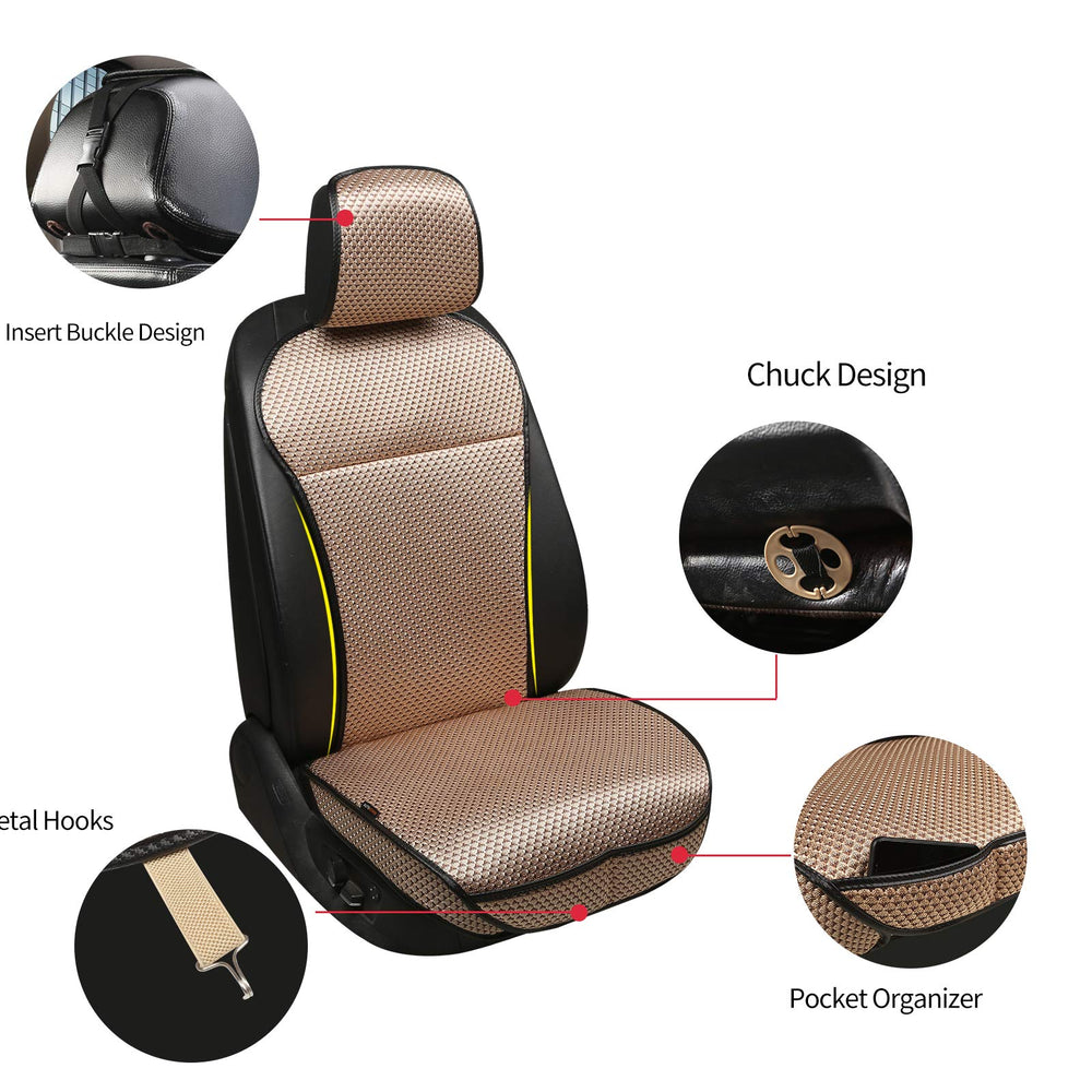 Auto Newer full wrapped edge seat cover protects original upholstery with a seamless look.