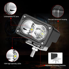 Auto Power Plus 3 inch LED pod light IP68 waterproof build withstands harsh conditions