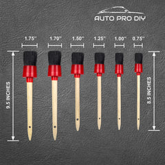 AUTO PRO DIY boar hair brushes provide gentle, scratch-free cleaning for wheels and interiors.