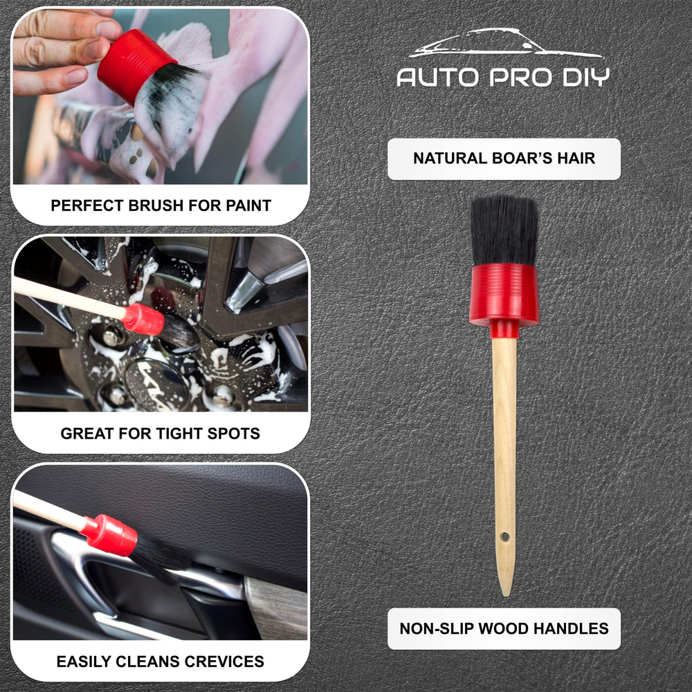 AUTO PRO DIY brass wire brush cleans metal surfaces without scratching.