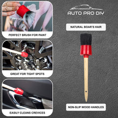 AUTO PRO DIY brass wire brush cleans metal surfaces without scratching.