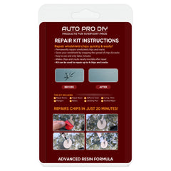 AUTO PRO DIY windshield repair kit tools in use for chip repair.
