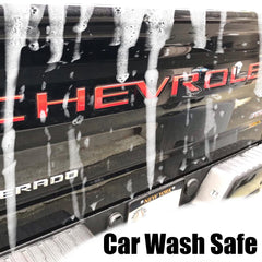 Auto Safety tailgate letters durable, weather-resistant finish for outdoor use.