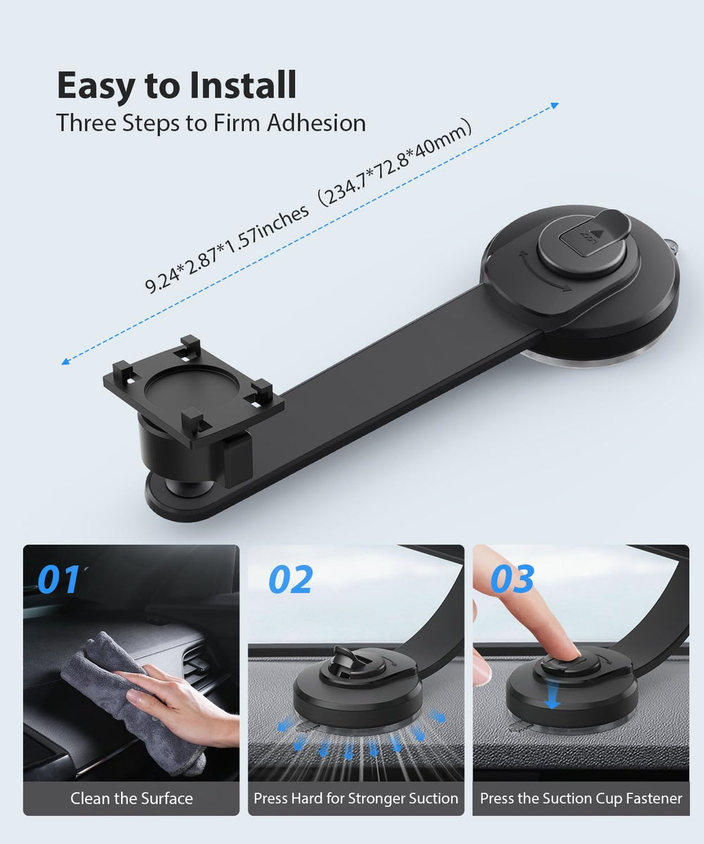 AUTO-VOX X8 suction cup quick-release for easy repositioning without tools