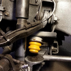 Autoacc front bump stop close-up showing the fit and tab engagement.
