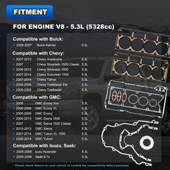 AUTOBABA 5.3 gasket set, multiple gaskets for reliable engine sealing.