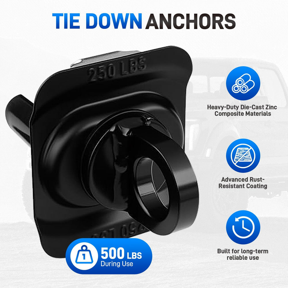 AUTOBABA anchor installed on Silverado/Sierra bed for stable loads.