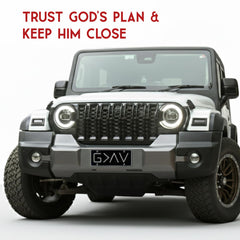 Autobase decorative front plate mounted on car as a stylish accent