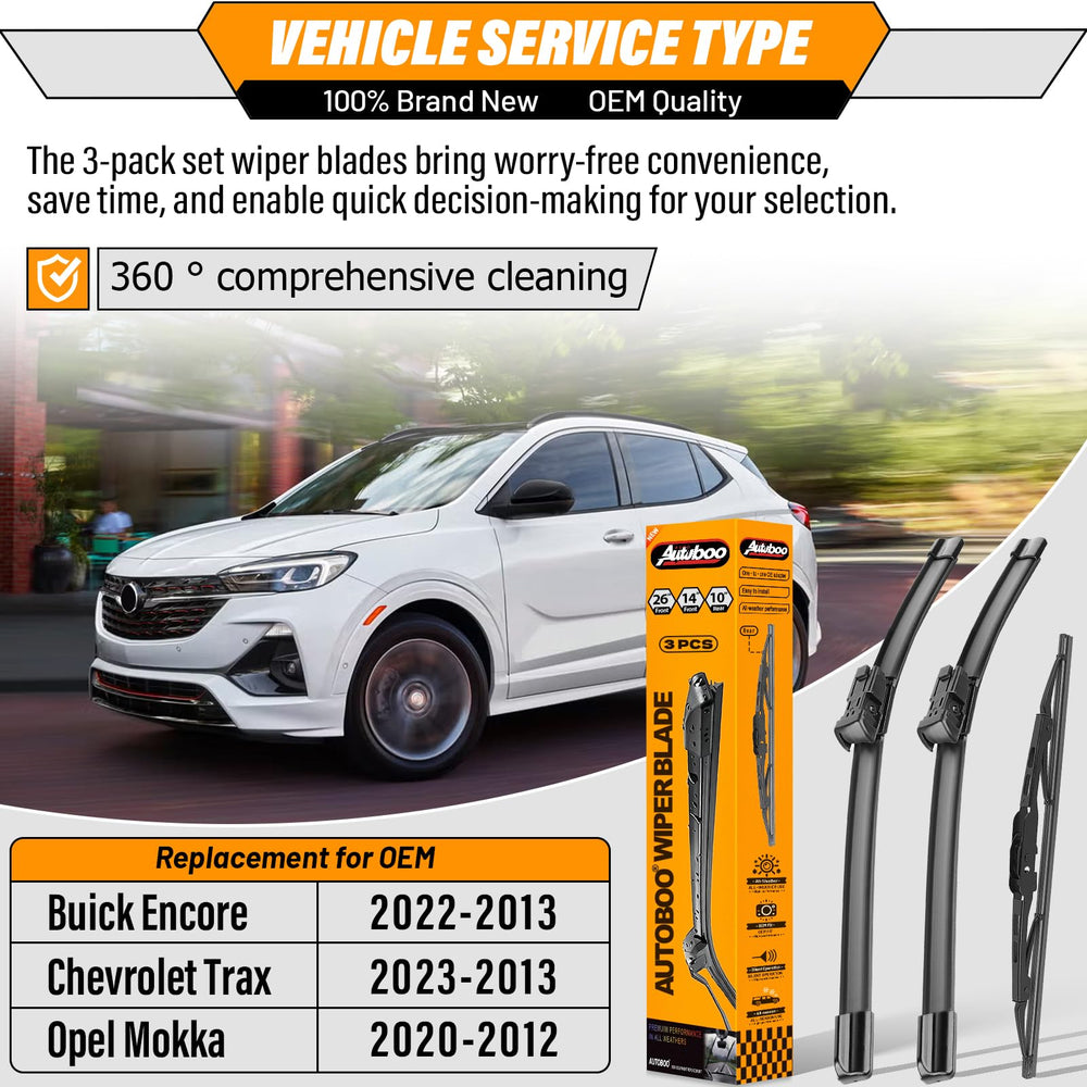 AUTOBOO 14-inch front wiper blade for Trax providing smooth contact