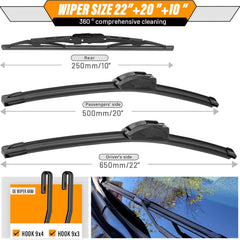 AUTOBOO 10-inch rear wiper blade for Jeep Compass reliable rear clearance