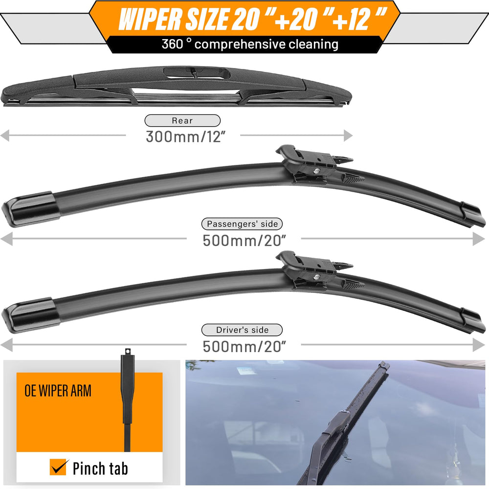 AUTOBOO 12-inch rear blade providing reliable rear visibility.