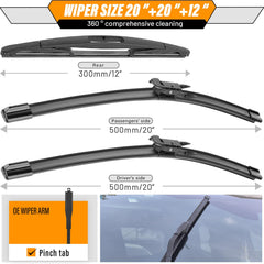 AUTOBOO 12-inch rear blade providing reliable rear visibility.