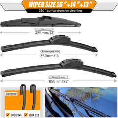 AUTOBOO 13-inch rear wiper blade for Hyundai Santa Fe XL smooth wipes