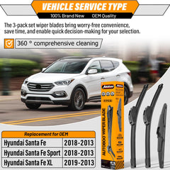 AUTOBOO 14-inch rear wiper blade for Santa Fe XL enhances rear visibility