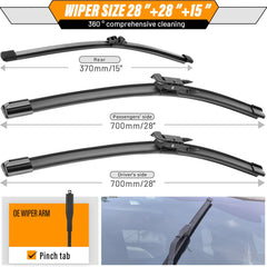 AUTOBOO 15-inch rear wiper blade for Ford Edge clears rear view efficiently