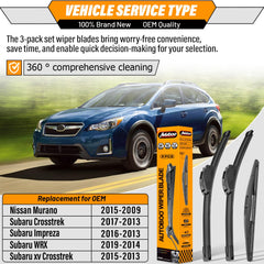 AUTOBOO 16 inch front wiper blade keeps windshield clean at highway speeds