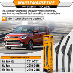 AUTOBOO 20-inch right blade provides smooth wipe action on Kia Sorento.