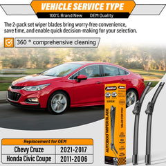 AUTOBOO 24-inch right wiper blade for Chevy Cruze delivers clean sweeps