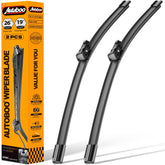 AUTOBOO 26+19 inch wipers for Tesla Model 3 and Model Y; precise fit and clear view.
