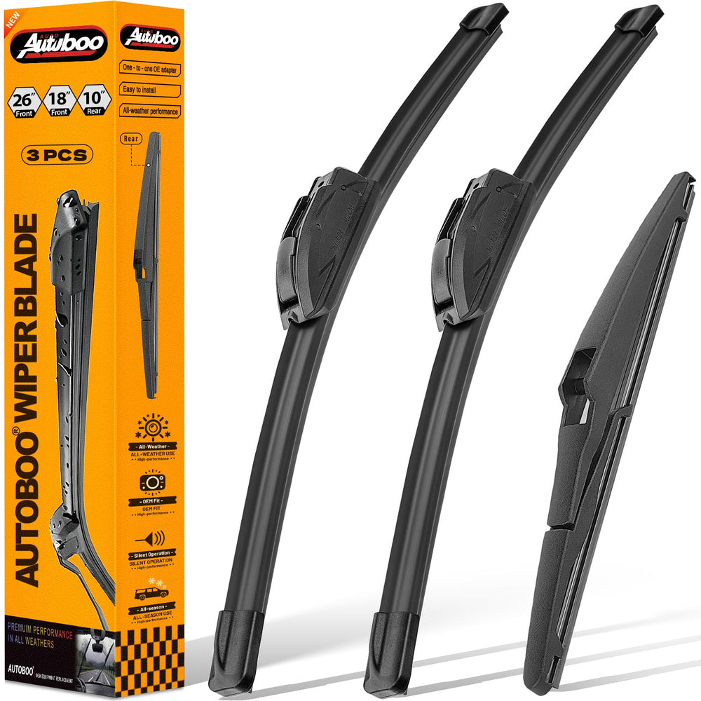 AUTOBOO 26-inch front-driver wiper blade for Highlander improves rain visibility.