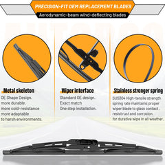 Autoboo all-weather wiper blade close-up shows durable construction for year-round performance.