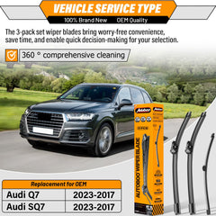 AUTOBOO Audi Q7 SQ7 front passenger 20 inch wiper for smooth sweep