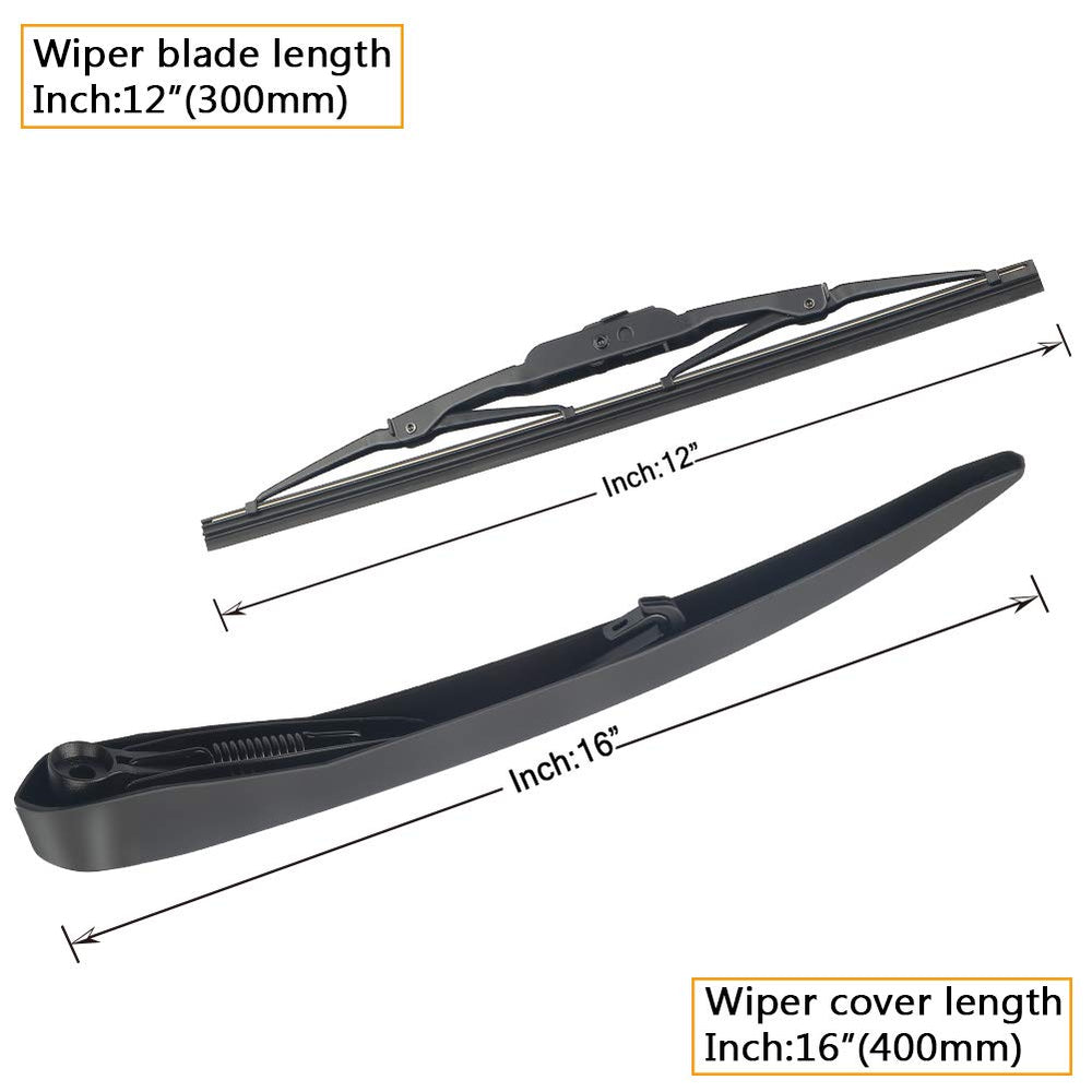 AUTOBOO 12-inch SRX rear wiper blade for all-weather visibility.