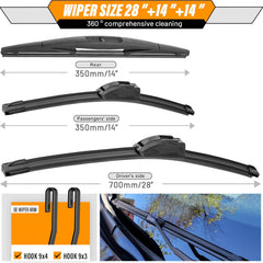 AUTOBOO Honda Fit front 14-inch blade for right-side visibility and wipe